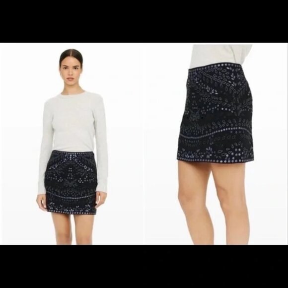 Club Monaco Jory Beaded Embroidered Mini Skirt Size 6 - Picture 2 of 4